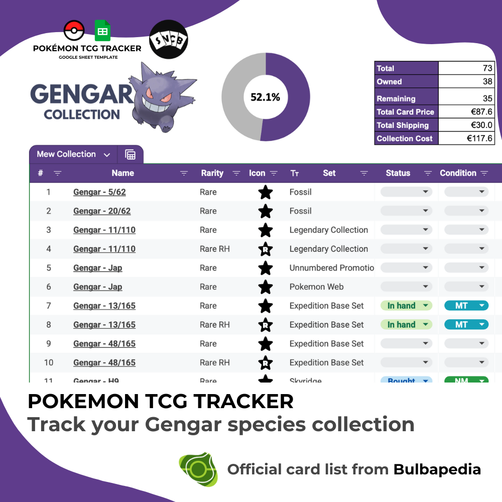 Gengar Species Set Tracker